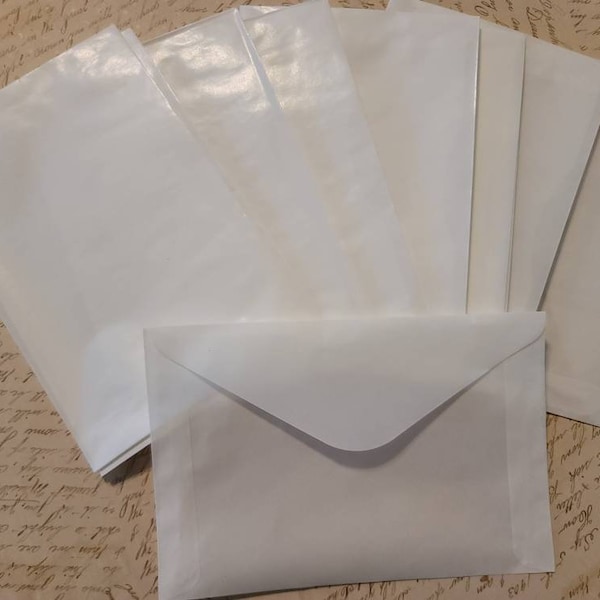 Glassine Envelopes- 3" x 5"- Great for use in Junk Journals, Planners, Mini Albums, Scrapbooks, Seed Packets, Stamp Storage