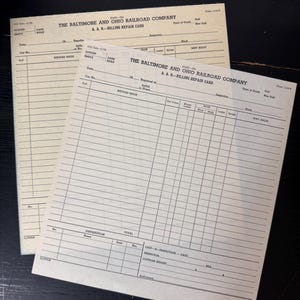 Vintage Railroad Repair Cards - Railroad Junk Journaling Ephemera - Railroad Ephemera