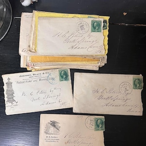 Juego de 4 cubiertas antiguas, sobres antiguos, material efímero antiguo, suministros para diarios basura, cubiertas americanas