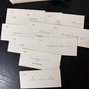 Tarjetas de vocabulario de química vintage, juego de 25