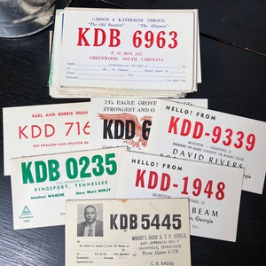 20 QSL-radiokaarten - Vintage Junk Journal Supplies - Vintage Radiokaarten - Vintage Ephemera
