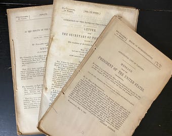 1800’s Antique Congress House of Representatives One Pound Lot of Junk Journaling Book Page Ephemera