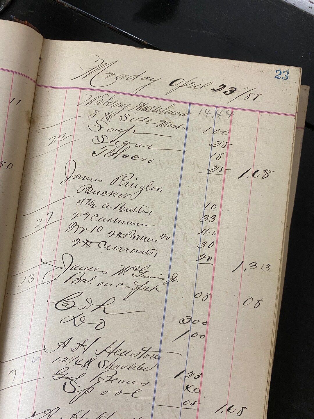 8 Antique Ledger Pages 1800s Ledger Paper Pack Junk Journal Supplies