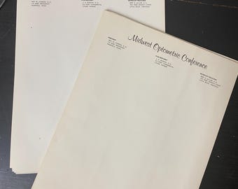 Juego de 40 membretes vintage en blanco para conferencias de optometría del Medio Oeste: membretes vintage para diarios basura