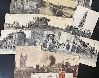 20 postales francesas internacionales antiguas de la Primera Guerra Mundial - Postales extranjeras antiguas - Artículos efímeros para revistas basura - Postales francesas antiguas