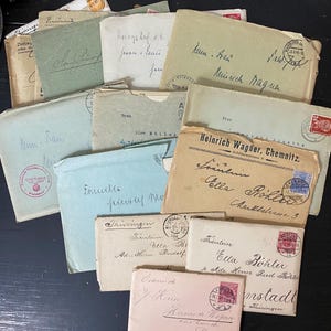 Cartas antiguas alemanas vintage / Efímeras de diario basura / Efímeras alemanas / Cartas antiguas / Juego de 8