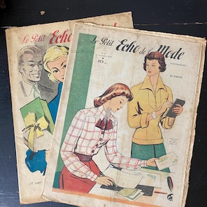 Vintage French Fashion Magazine - French Magazine - Antique Papers - Junk Journal Supplies - La Petit Echo De La Mode Magazine