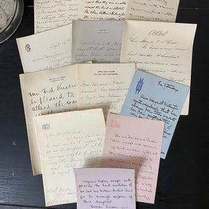 8 cartas antiguas escritas a mano - Papel manuscrito - Materiales para diarios basura - Efímeras - Efímeras manuscritas