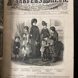Antique Fashion Harpers Bazar Magazine - Junk Journal Supplies - Vintage Fashion Ephemera