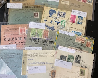 Sobres postales antiguos y vintage al azar - Material efímero vintage - Suministros para diarios creativos - Juego de 12 - Sobres vintage procedentes de una herencia