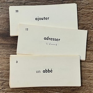 Vintage Französisch Vokabelkarten - Set von 10