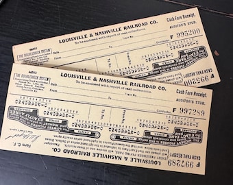 Vintage Railroad Tickets - Railroad Junk Journaling Ephemera - Railroad Ephemera