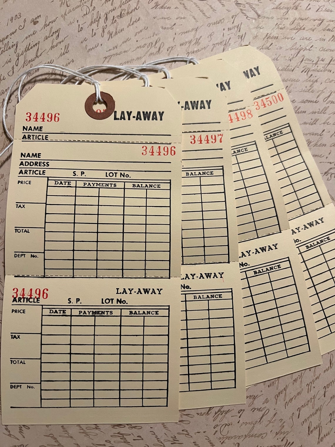 Set of 10 Vintage/retro Style Manilla Layaway Tags Perfect - Etsy