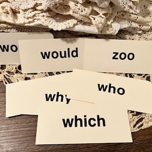 Tarjetas didácticas de palabras visuales antiguas: juego de 10