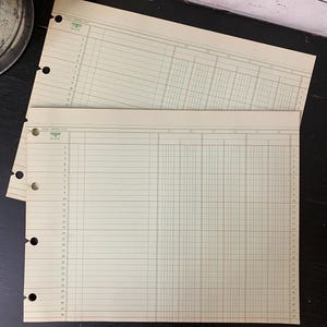 16 Vintage Ledger Seiten - Ledger Papier - Junk Journal Zubehör - Ephemera