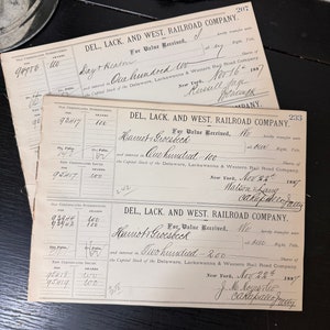 1800’s Railroad Documents / Lot of 20 / Vintage Railroad Ephemera / Junk Journaling Ephemera / Del Lack And West Railroad Company