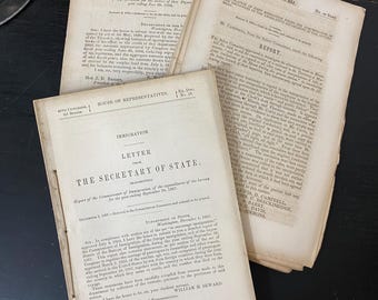 Antique 1800’s Book Page Pack One Pound Lot - Junk Journal Supplies, Book Ephemera, Senate Book Pages From 1800’s