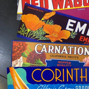 Vintage Vegetable and Fruit Food Labels - Junk Journaling Ephemera - Ephemera Labels - Fruit Labels