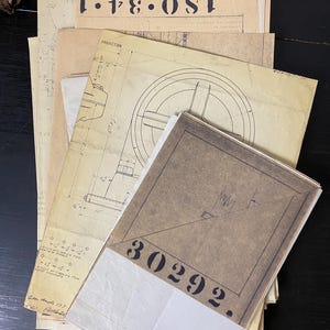 Vintage Blueprints for Junk Journaling - Steampunk Decor - Engineering Ephemera - Vintage Junk Journal Supplies