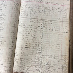 10 Antike Ledger Seiten - 1800&#39;s Ledger Papier - Junk Journal Zubehör - Ephemera
