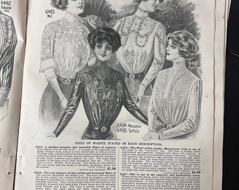 Antique Fashion Magazine Pages - Junk Journal Supplies - Vintage Ephemera - Antique Fashion Catalog Pages