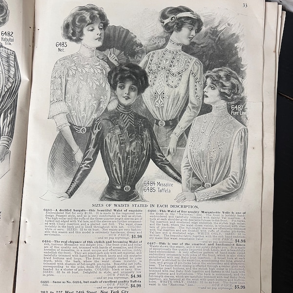 Antique Fashion Magazine Pages - Junk Journal Supplies - Vintage Ephemera - Antique Fashion Catalog Pages
