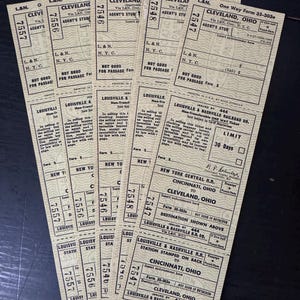 Vintage Railroad Tickets - Railroad Junk Journaling Ephemera - Railroad Ephemera