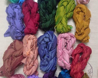 10 yardas de seda de sari, Materiales para Junk Journal, Cinta de seda de sari