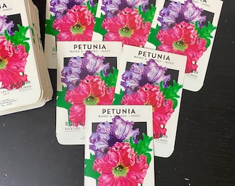 Paquetes de semillas de flores vintage (juego de 16), recuerdos de diario basura, recuerdos de jardinería, recuerdos de boda, regalos para baby shower