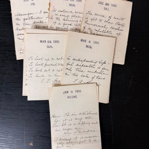 14 Antiker handgeschriebener Kalender Seiten - 1800's handgeschriebenes Papier - Junk Journal Zubehör - Ephemera - Handgeschriebene Ephemera
