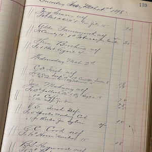 12 Antique Ledger Pages - Antique Ledger Paper pack - Junk Journal Supplies - Ephemera