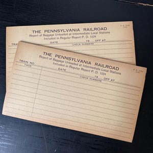 Vintage Railroad Repair Cards - Railroad Junk Journaling Ephemera - Railroad Ephemera - Set of 16