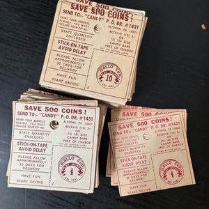 Vintage Candy Tickets - Candy Ephemera - Junk Journal Zubehör