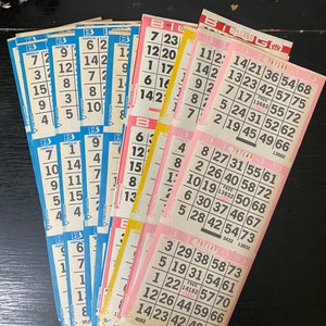 Geassorteerd vintage bingokaartenpakket | Vintage ephemera | Benodigdheden voor ongewenste tijdschriften