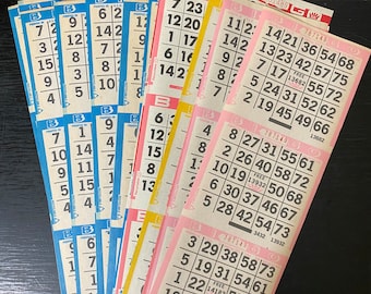 Paquete variado de tarjetas de bingo vintage / Efímeras vintage / Suministros para diario basura