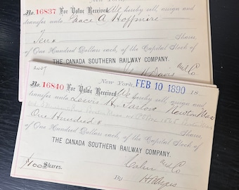 1800’s Railroad Documents / Lot of 10 / Vintage Railroad Ephemera / Junk Journaling Ephemera / Canada Southern Railway Company