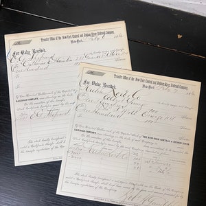 1800’s Railroad Documents / Lot of 8 / Vintage Railroad Ephemera / Junk Journaling Ephemera / Michigan Railway Company