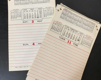 1963年のヴィンテージカレンダーシート12枚、ヴィンテージカレンダー