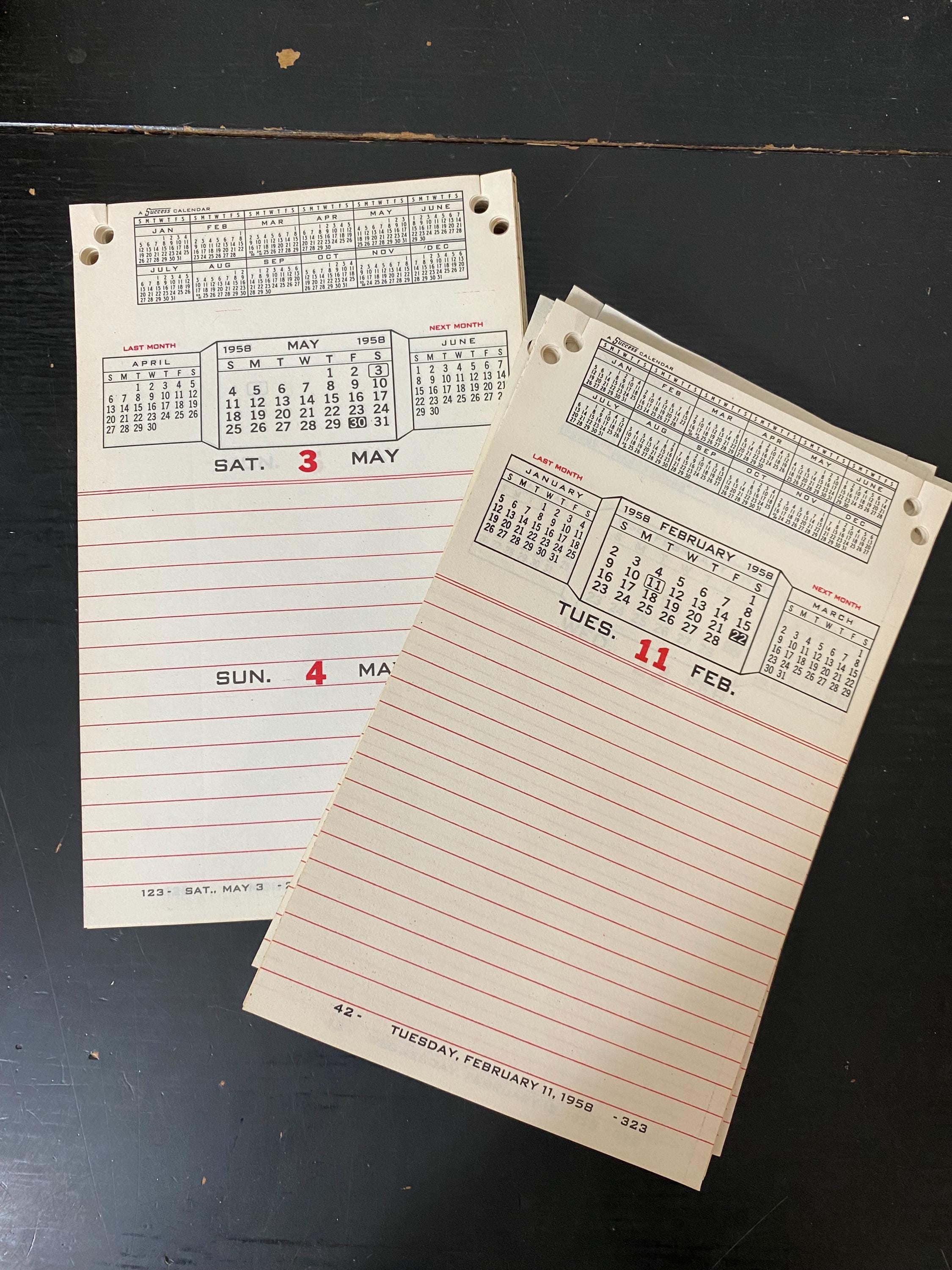 Vintage Calendar 1958 - Etsy