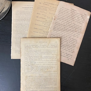 Páginas de livros franceses antigos / Papel francês vintage / Artigos de jornal de sucata francesa / Suprimentos de diário de sucata / Artigos de jornal de sucata francesa