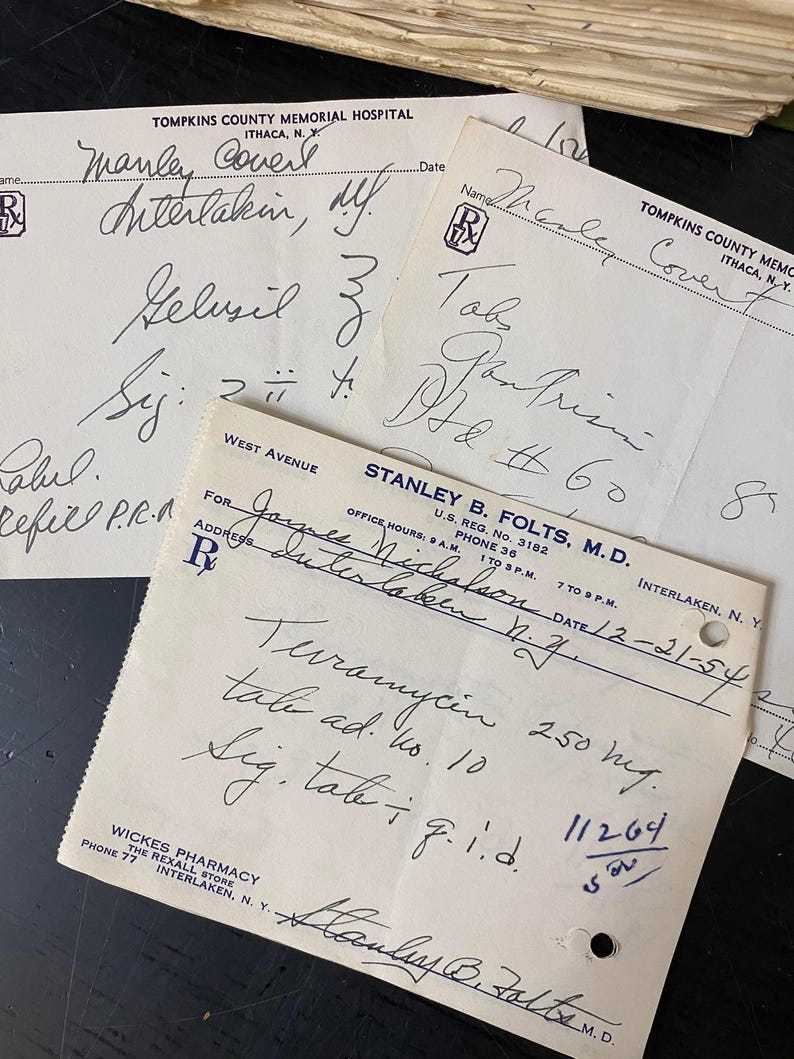 Antique Vintage Prescriptions / Vintage Handwritten Medical ...