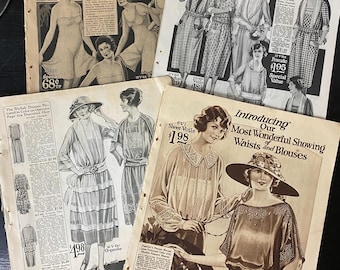Vintage Fashion Catalog Magazine Pages - Junk Journal Supplies - Vintage Fashion Ephemera - Fashion Catalog Pages - 16 Page Fashion Pack
