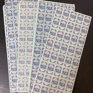 400 Vintage Stamps - Junk Journaling Ephemera - Scrapbooking - Vintage Paper - Mixed Media Art - Blue Chips Stamps