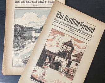 Vintage German Publication Magazine Booklet - Junk Journaling Ephemera - German Paper Supplies