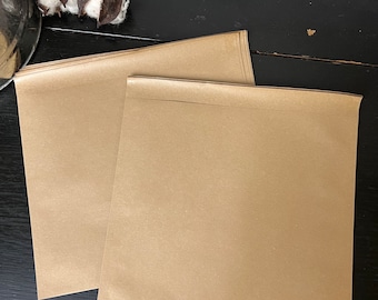 20 bolsas de vidrio encerado Kraft- 8"x8"
