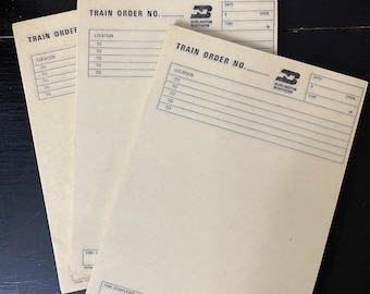 Bloc de pedidos de trenes antiguos - Efímeras de ferrocarriles antiguos - Efímeras de diario basura - Bloc de papel de ferrocarril