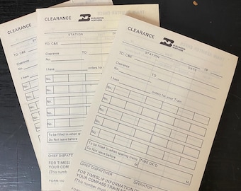 Vintage spoorweg trein opruiming formulier pad - vintage spoorweg ephemera - ongewenste journaling ephemera - spoorwegpapier blok