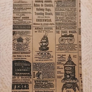 Torby Kraft z gazet w stylu vintage (6 1/4" x 9,5") Towary, torby na prezenty, dzienniki śmieci, albumy, artykuły imprezowe