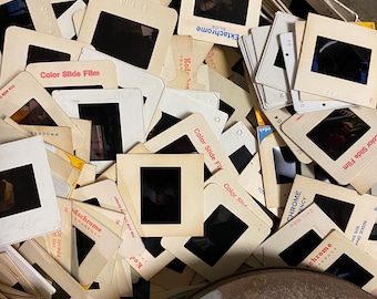 50 piece Vintage Photo Slides  - Junk Journal Supplies - Ephemera - Colored Photography Film Pictures Slides