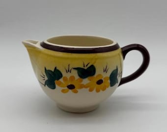 Vernon Kilns Hand-Painted Creamer Pitcher - "Brown Eyed Susan" - C. 1940-1950s